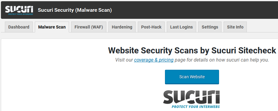 Sucuri Review - scan for malware