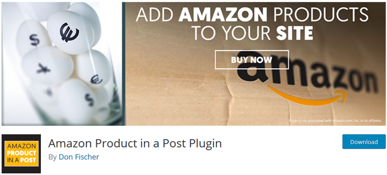 amazon product in a post plugin