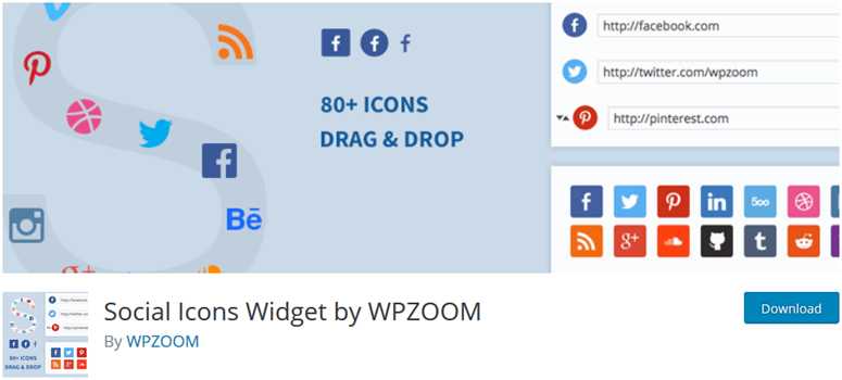 social icons widget by wpzoom
