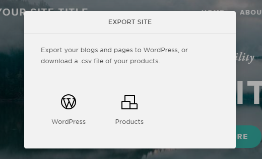 export to wordpress from squarespace