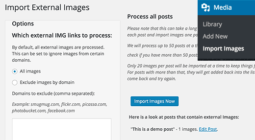 import images plugin