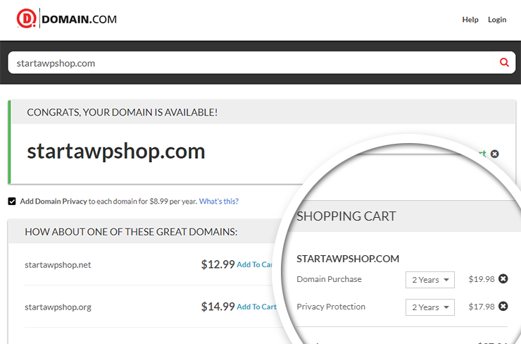 domain dot com-add-to-cart